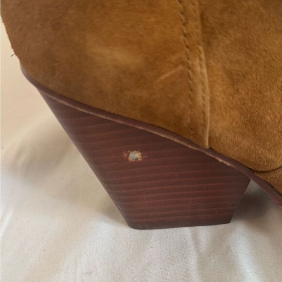 Veronica Beard Women’s Logan Suede Booties Brown Tan Hazelwood Size 6 - Picture 4 of 11